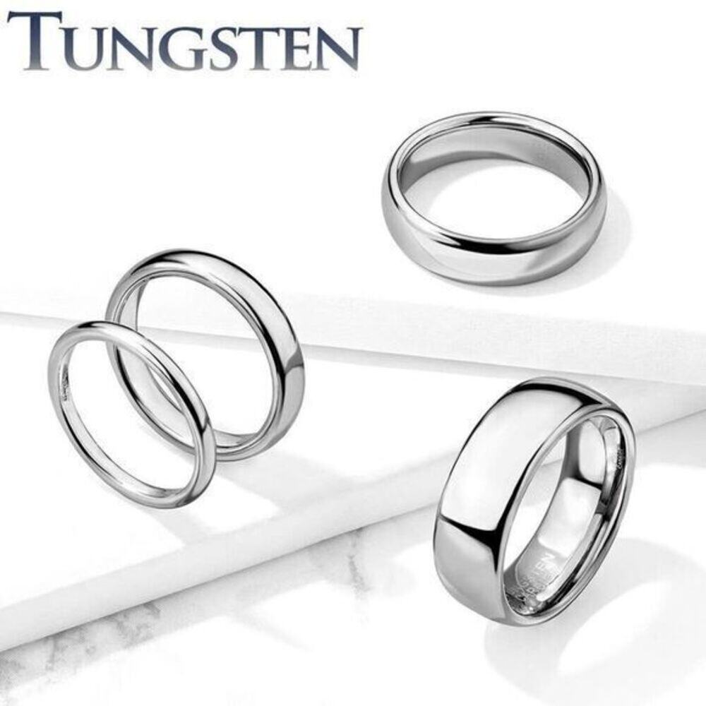 New classic dome wedding band tungsten carbide ring size 8 4mm wide